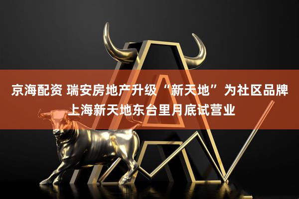 京海配资 瑞安房地产升级 “新天地” 为社区品牌 上海新天地东台里月底试营业